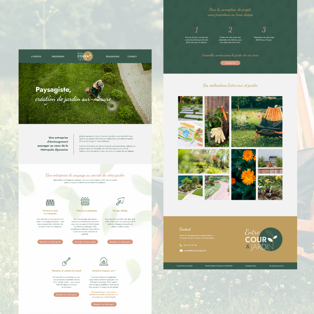 Maquette Site internet Entre Cour et Jardin Paysagiste Dijon