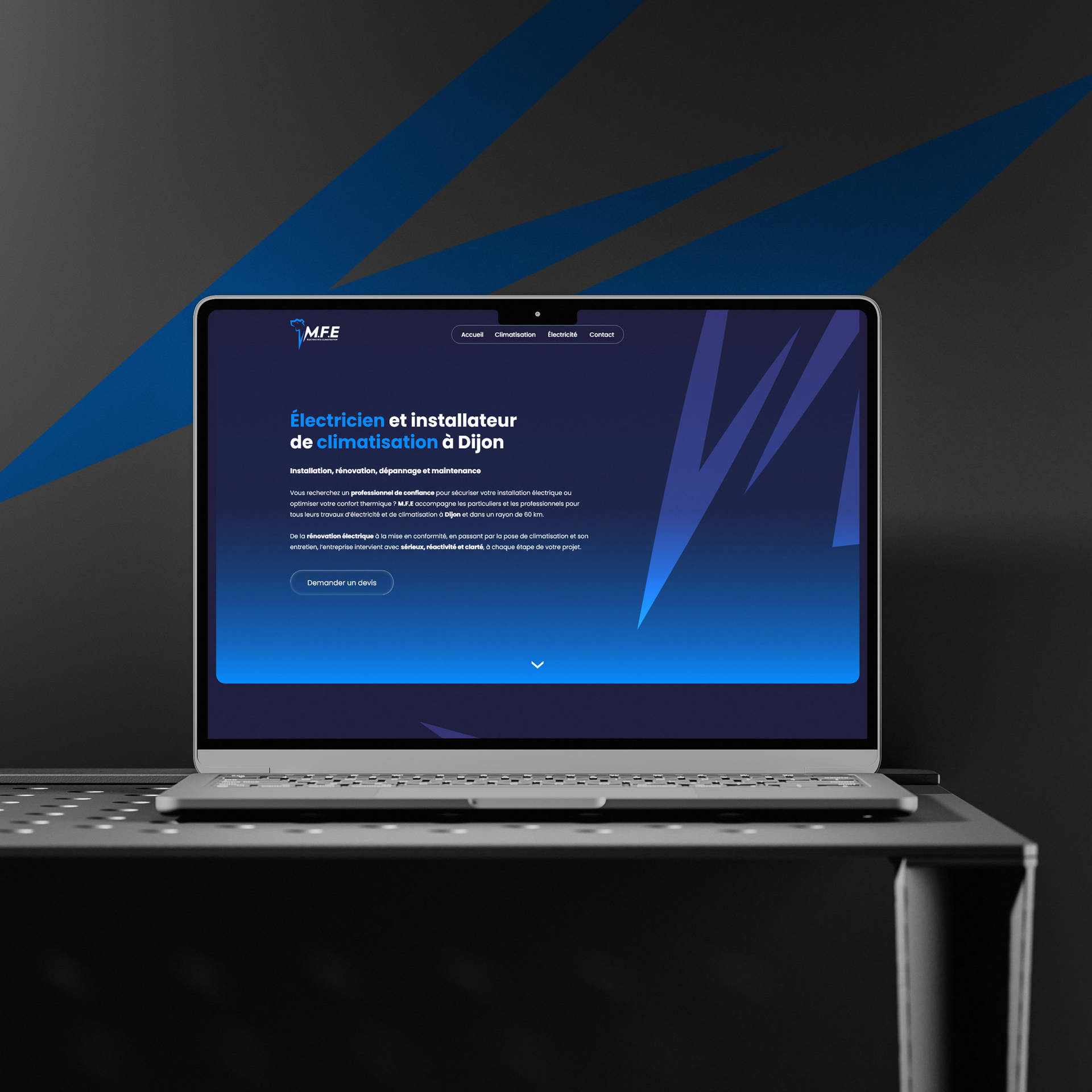 site, internet, website, web, bleu, électricien, climatisation, éclair, ours, dijon