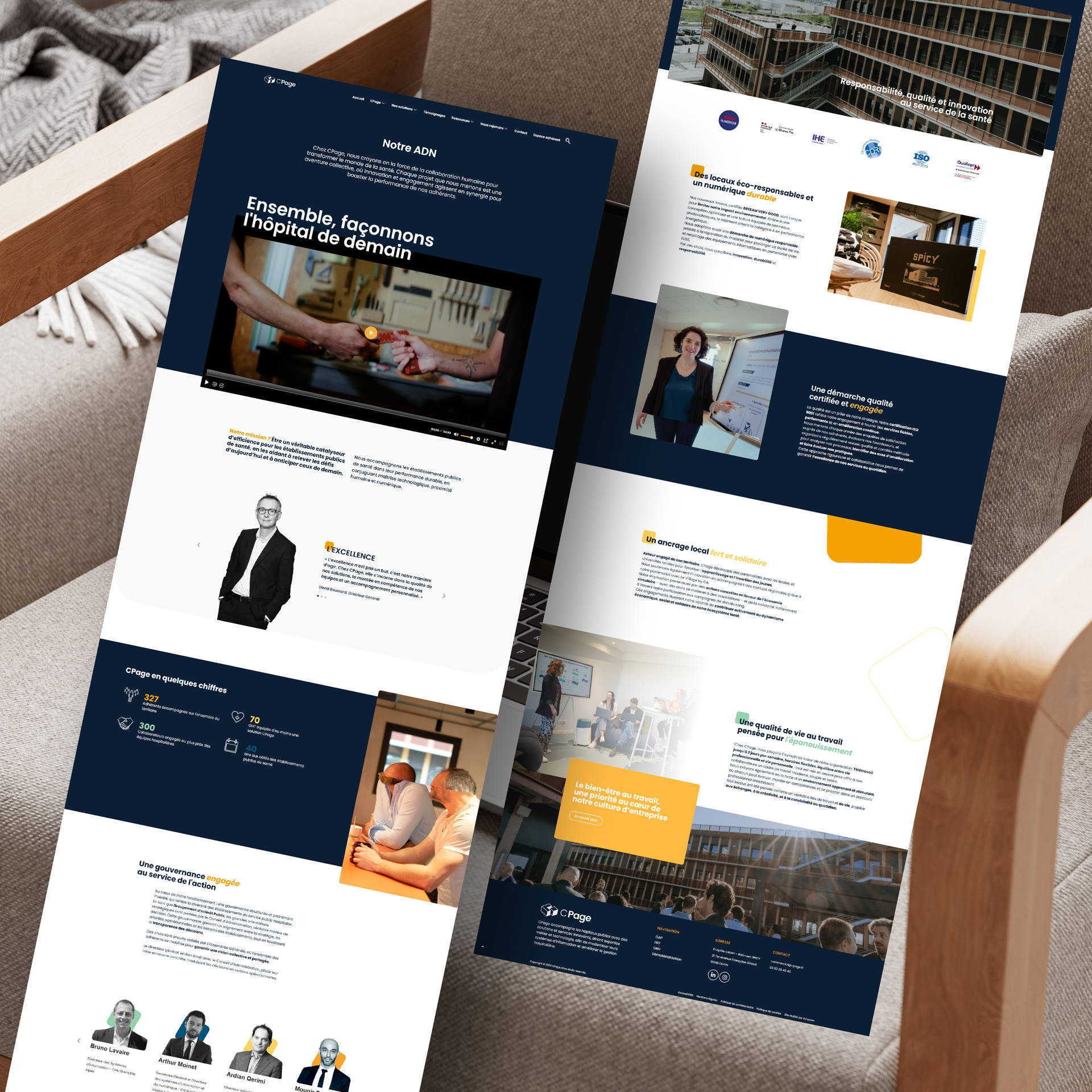 Mockup Pages Cpage Site, internet, logiciels, santé, publique, web, page, solutions